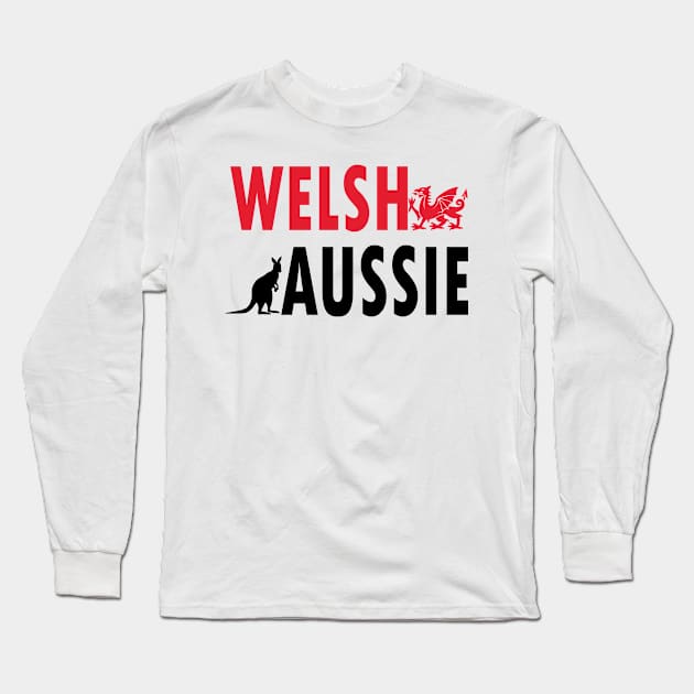 Welsh Aussie (for light backgrounds) Long Sleeve T-Shirt by honeythief